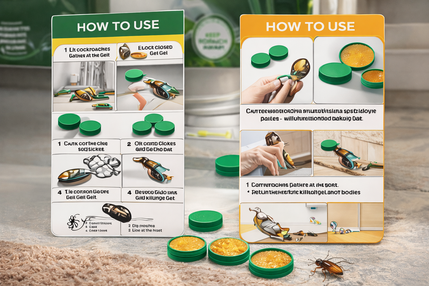 Cockroach Killer Gel (Pack of 2) – Fast Acting Roach Control for Kitchen, Bathroom & Home
